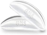 GMS Optical Half Moon Adhesive Silicone Nose Pads for Glasses, Sunglasses, and Eye Wear (9 Pair, Clear)