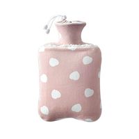 Portable Hot Water Bottle with Cozy Plush Cover for Hot and Cold Therapy Pain Relief, Pink Hearts
