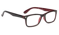 Classic Vintage Style Reading Glasses Women Men (Black/Red, 1.25)