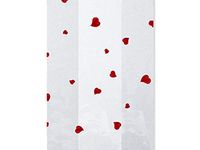100ct Small Red Tiny"Flutter Hearts" 7x2x3" Cello Cellophane Treat Food Snack Bags