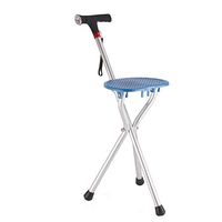 WW Crutch Chair with Lights Non-Slip Folding Massage Medical Insurance Three-Leg Crutches, Blue