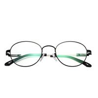 LianSan&Essilor Womens Round Memory Metal Frame with Anti Glare Crizal 1.502 Lens Super Clear Vision Reading Glasses Readers for Women 543 Black 100