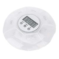 Pills Box,Medicine Storage Box 7 Grids Weekly Medicine Tablet Pills Storage Box Organizer Case with Timer,Suitable for Carrying Pills, Travel, Fitness Supplements(White)