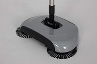 SBQF Household Hand Sweeping Machine Without Electricity 360 Degree Rotating,Automatic Cleaning Push Sweeper Broom Dustpan Trash Bin (Color : Dark Gray)
