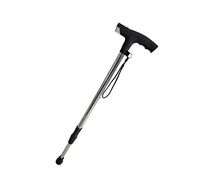 LSY@ Cane, Stainless Steel with Light One Foot Crutch   Old Man One Foot Cane Adjustable Height Walking Stick Elderly Telescopic Walker Non-Slip Foot Pad