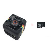 XuBa Mini Camera SQ11 Full HD 1080P Camcorder Voice Recorder Infrared Night Vision Sport Micro DV Cam Motion Detection Add 16GB Card Black with 16GB Card