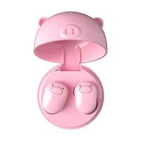 Alician Lovely Pig TWS Earbuds V5.0 True Wireless Bluetooth Headset Mini Earphone Pink