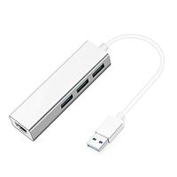 Semoic 3-Port USB 3.0 Hub with Ethernet USB Hub,Supporting RJ45 10/100/1000 Mbps Ethernet Network USB Hub Compatible with iMac MacBook Microsoft Surface Tablet Laptop PC Computer
