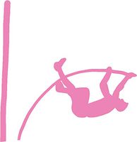 hBARSCI Pole Vault Vinyl Decal - 5 Inches - for Cars, Trucks, Windows, Laptops, Tablets, Outdoor-Grade 2.5mil Thick Vinyl - Soft Pink