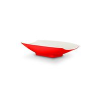 Bon Chef 53701-2ToneRed Melamine Curves Bowl, Red Outside/White Inside