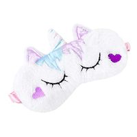 dressfan Unicorn Sleeping Mask Eye Mask Cute Unicorn Horn Soft Plush Blindfold Shade Cover for Women Girls