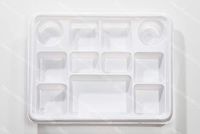 PlasticThali - Eleven Compartment white Plastic Plate (FDA approved Virgin Plastic) … (50)