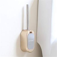 NszzJixo9 Wall-Mounted Toilet Brush and Holder Set Stainless Steel Bathroom Toilet Brush Toilet Brush Set Easy to Install Toilet Brush & Holder for Bathroom (Gold)