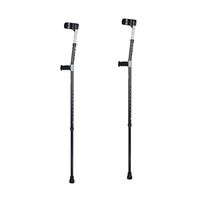 Sisyria Aluminum Alloy Forearm Crutches, Double Adjustable Elbow Crutches Black Adults Walking Aids Healthcare Walker for Elderly Disabled