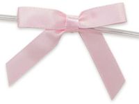 6ct. Pre-Tied Pink 2" Satin Gift Bows Wire Ties Ready-to-Use 3/8" Ribbon