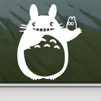 SoCool - Totoro Ghibli Laputa - Vinyl 5.5" tall (Color: WHITE) decal laptop tablet skateboard car windows stickers