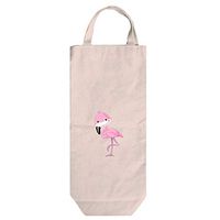 Pink Flamingo Style 1 Cotton Canvas Wine Bag Tote With Handles Wine Bag