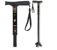 Folding Walking Cane Gel Soft Handle Footed Quad Cane Tip Adjustable Vietnam Veteran Military BFunkyMobility