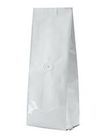 BAP 8 oz White Side Gusseted Bag with Valve for Coffee (100 pcs)