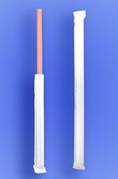 Wow Plastics Inc. Jumbo Straw 10.25" - Paper Wrapped - Red Stripes - 4/500 (2,000/Case)