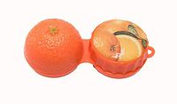 Contact Lens Case Cute Fun Travel Storage Box Flat 11 Fun Designs Available - Orange