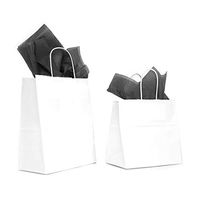 Creative Bag White Paper Boutique Bags with Handles for Wedding, Party Favor, Thank You, and More, Kraft-Colored Economy Gift Bags Measuring 12" L x 7" W x 12" H (25 Count)