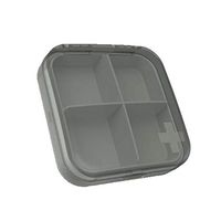 Nightkids 4 Grid Packing Portable Daily Pill Box Transparent Plastic Waterproof Portable Travel Medicine Storage Box Pill Organizer Small Pocket Pill Box(Gray)