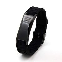 POWER IONICS Titanium Magnetic Bracelet for Men Power Bracelet for Women 3000ions Balance Black/Black Plated