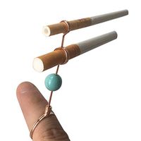 Lzttyee Personality 2-in-1 Cigarette Holder Smoking Ring for Smokers, Double Rings for Both Women and Men Cigarette (Rose Gold, M)