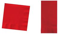 Creative Converting 200-Count Touch of Color Paper Beverage Napkins, Classic Red with Creative Converting Touch of Color 100 Count 2-Ply Paper Dinner Napkins, Classic Red