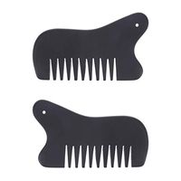 Healifty 2pcs Bian Stone Comb Shape Gua Sha Scraping Tools Massage for Spa Acupuncture