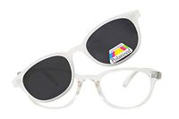 Alannah Polarized Clip On Reading Sunglasses with Spring Hinges for Women, Double Power Magnetic Sun Readers with Detachable Polarized Lenses Clear Frame +1.50