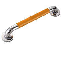 FMLSDMFS Shower Grab Bars Bath Handrail Bar, 68cm Long Stainless Steel + Yellow Non-Slip Grip Chrome Non-Slip Elderly Child Disabled Handrail Bathroom Shower Toilet (Size : Parent)