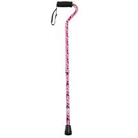 PCP Offset Handle Foam Grip Adjustable Cane, Pink Camo Pattern