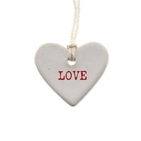 Heart Shaped Ceramic Gift Tag Label Set 6 | Romantic Love Valentine