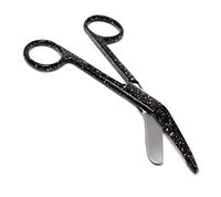 Black Dew Drops Pattern Color Lister Bandage Scissors 5.5" (14cm), Stainless Steel