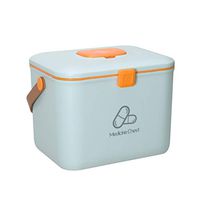 Lzttyee Plastic Medicine Box with Pill Case, First Aid Box Family Emergency Kit Organizer (S Blue)