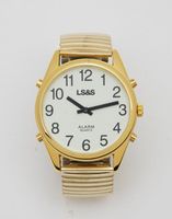 DeRoyal Extra Large Talking Calendar Watch -Gold Tone