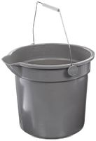 Impact 5514 Polypropylene Deluxe Heavy-Duty Bucket, 14 qt Capacity, 10" Length x 14-1/8" Width x 12-1/2" Height, Gray (Case of 6)