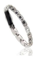 Energy Power Titanium Bracelet with Strong Magnet Stones (Link Removal Tool Included)- Free "LED Flashlight with Key Chain" with Your Order- 162BR