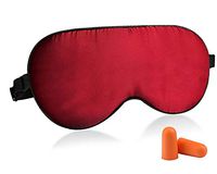 Fitglam Natural Silk Sleep Mask, Best Sleeping Mask Eye Mask Eye Cover for Travel, Nap, Meditation, Blindfold with Adjustable Strap for Men, Women and Teenagers (Burgundy)