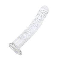 a-YUEYUE Waterproof Glass Transparent Body Amal Plug Massager for Women Men Beginner Training Kit, 3 Sizes Optional