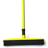 SADDPA Long Push Rubber Broom Bristles Sweeper Squeegee Scratch Free Bristle Broom for Pet Cat Dog Hair Carpet Hardwood Windows Clean (Color : Green)