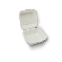 Stalkmarket 100% Compostable Sugar Cane Fiber Hinged Container, Hamburger Box, 250-Count Case