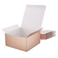 MALICPLUS 10 PCS Rose Gold Gift Boxes 8x8x4 Inches Premium Gift Boxes Bridesmaid Proposal Boxes, Gift Boxes with Lids for Light Weight Gifts, Crafting, Cupcake Boxes,Embossing