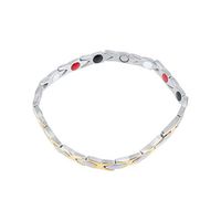 SUPVOX Magnetic Bracelet Stainless Steel Healthy Magnetic Bracelet Anklets Jewelry for Men Women Arthritis Carpal Tunnel Gold Silver