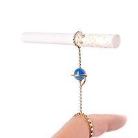 Lzttyee Creative Planet Design Smoker Cigarette Holder Ring Keep Your Fingers Away from The Smoke (S, Gold)