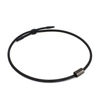 Power Ionics New Weave Band Series 3000 ions/cc Fashion Sports Titanium Bio Silicone Necklace (Black/GunGray Ring)