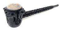 8 inches Black Wooden Stone Tobacco Wizzard Churchwarden Long stem Bowl Pipe