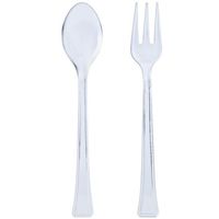 Lillian Mini Plastic Spoons and Forks Combo, 48-Pack, Clear